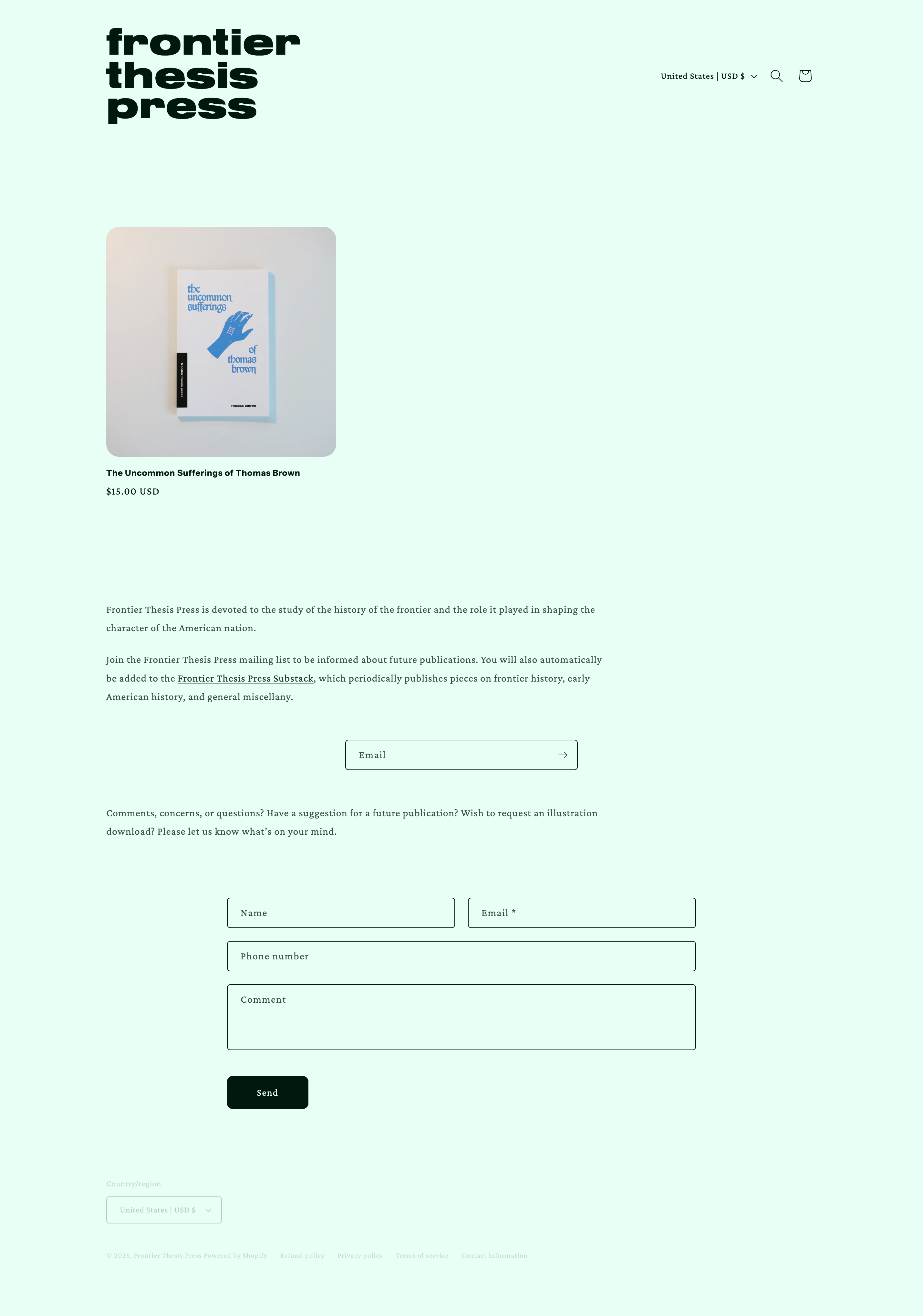 Frontier Thesis Press home page
